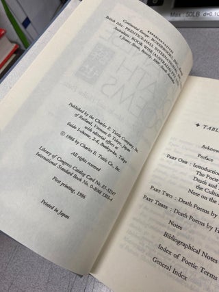 Japanese Death Poems: Written by Zen Monks and Haiku Poets on the Verge of Death
