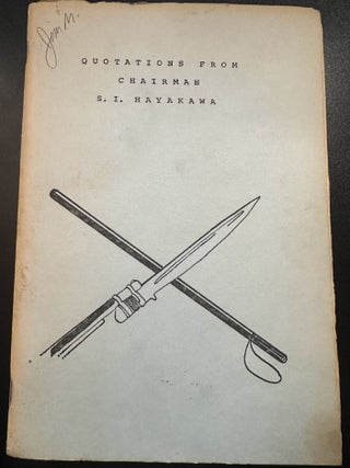 Item #7384 Quotations from S. I. Hayakawa. Richard Paris, Janet Brown, S. I. Hayakawa