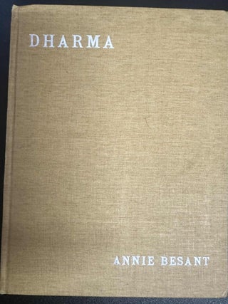 Item #8106 Dharma: Three Lectures Delivered at the Eighth Annual Convention of the Indian Section...