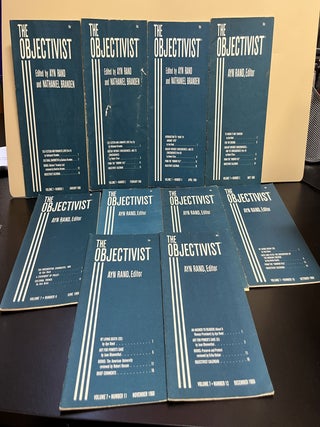 Item #8130 The Objectivist; Volume 7, Numbers 1, 2, 4 -8, 10 -12 (Missing No. 3 & 9). Ayn Rand