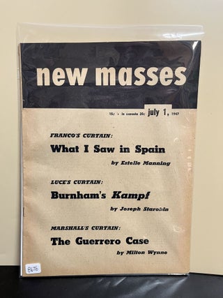 Item #8676 New Masses: Vol. LXIV July 1, 1947, No. 1. Joseph North