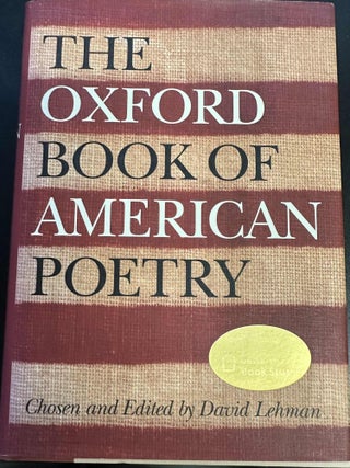 Item #9104 The Oxford Book of American Poetry. David Lehman