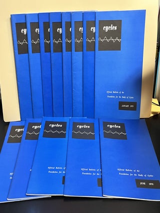 Item #9513 Cycles; Official Bulletin of the Foundation for the Study of Cycles (13 Volume Set)....