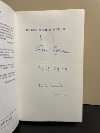 World Within World; The Autobiography Of Stephen Spender